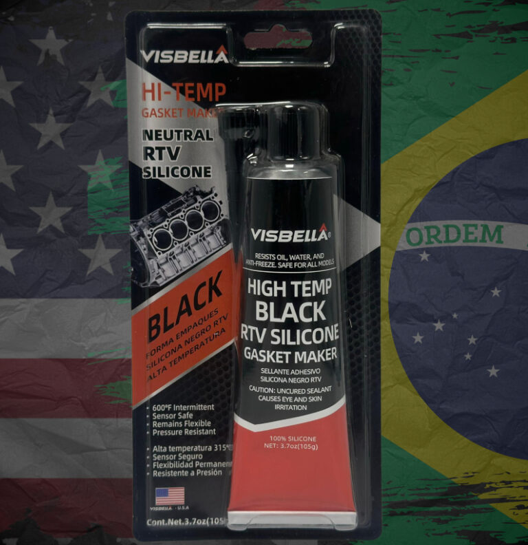 Silicone Preto Alta Temperatura Visbella O Silicone Preto Alta Temperatura Visbella é um selante silicone RTV monocomponente, desenvolvido para vedação confiável em aplicações automotivas e industriais submetidas a altas temperaturas, vibração e contato com óleo. Forma uma junta flexível, durável e resistente, substituindo juntas convencionais com eficiência, evitando vazamentos e reduzindo retrabalho.
