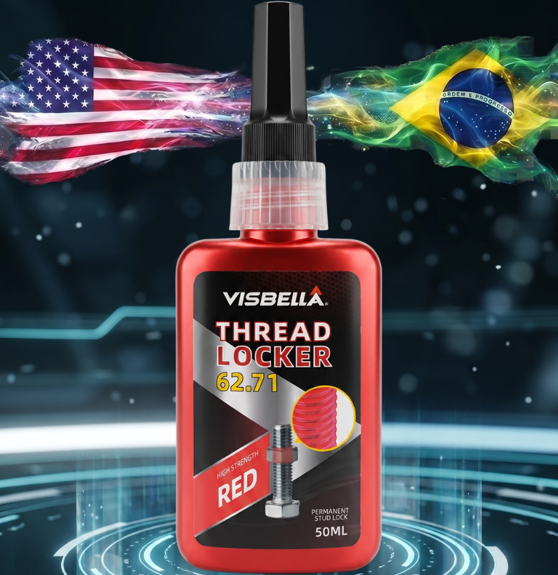 Trava rosca alto torque anaeróbico para fixação permanente de parafusos, porcas e pinos, resistente à vibração, impactos, óleo, combustíveis e altas temperaturas.