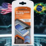 Kit para reparo de tela de celular que recupera pequenas trincas em vidros de smartphones e tablets com resina UV de alta transparência e acabamento profissional.