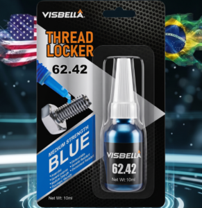 Trava rosca médio torque anaeróbico para fixação de parafusos e porcas, resistente à vibração, corrosão e altas temperaturas, ideal para manutenção automotiva e industrial.