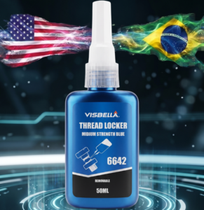 Trava rosca médio torque anaeróbico para fixação de parafusos e porcas, resistente à vibração, corrosão e altas temperaturas, ideal para manutenção automotiva e industrial.