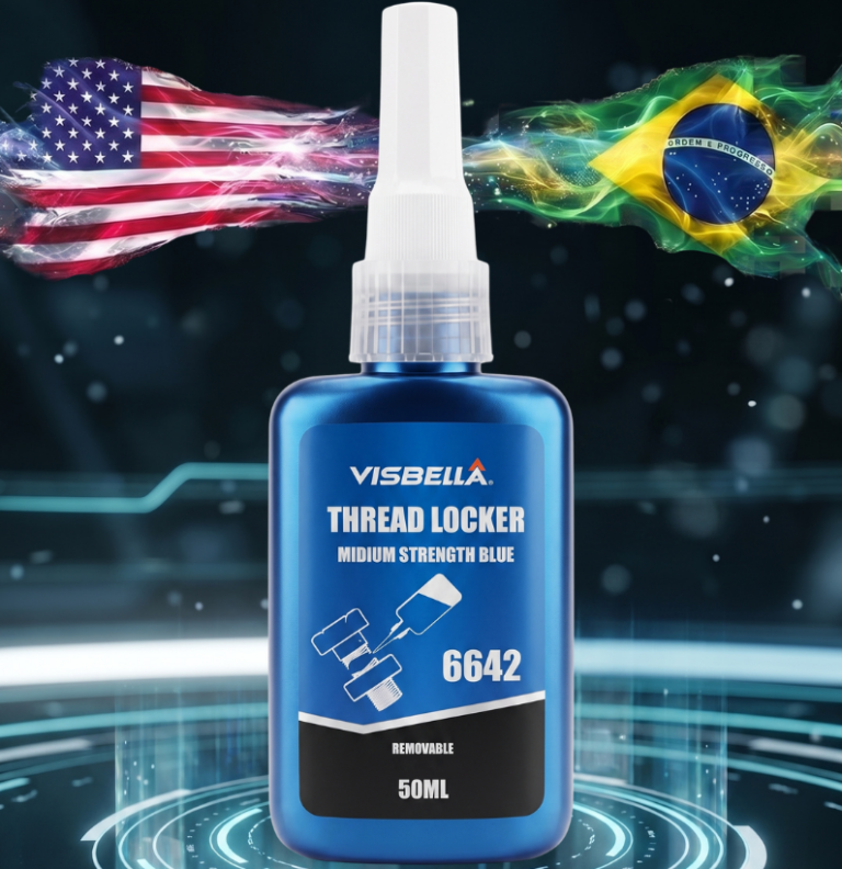 Trava rosca médio torque anaeróbico para fixação de parafusos e porcas, resistente à vibração, corrosão e altas temperaturas, ideal para manutenção automotiva e industrial.