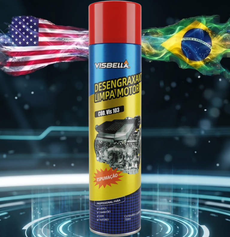Desengraxante limpa motor que remove óleo, graxa e sujeiras pesadas de motores e compartimentos mecânicos, proporcionando limpeza profunda sem agredir borrachas, plásticos ou superfícies pintadas.