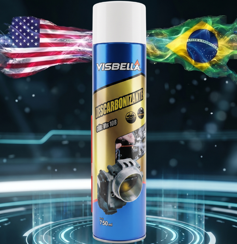 Descarbonizante automotivo que remove depósitos de carbono, óleo queimado e resíduos de combustão em carburadores, corpo de borboleta, válvulas e sistemas de admissão.
