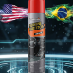 Silicone protetor automotivo que limpa, renova e protege painéis, plásticos, vinil, couro e superfícies internas, proporcionando brilho intenso e perfume duradouro.